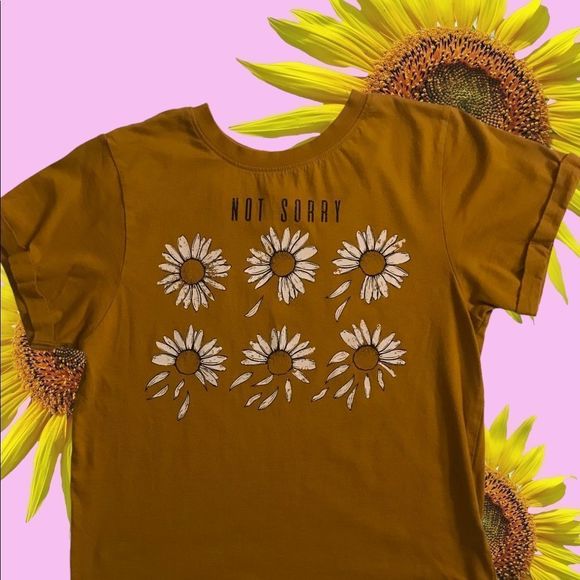 VIBE N’ “NOT SORRY” Tee Short Sleeves Gold Size Small - Picture 1 of 6